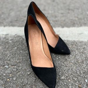 Madewell black suede high heels